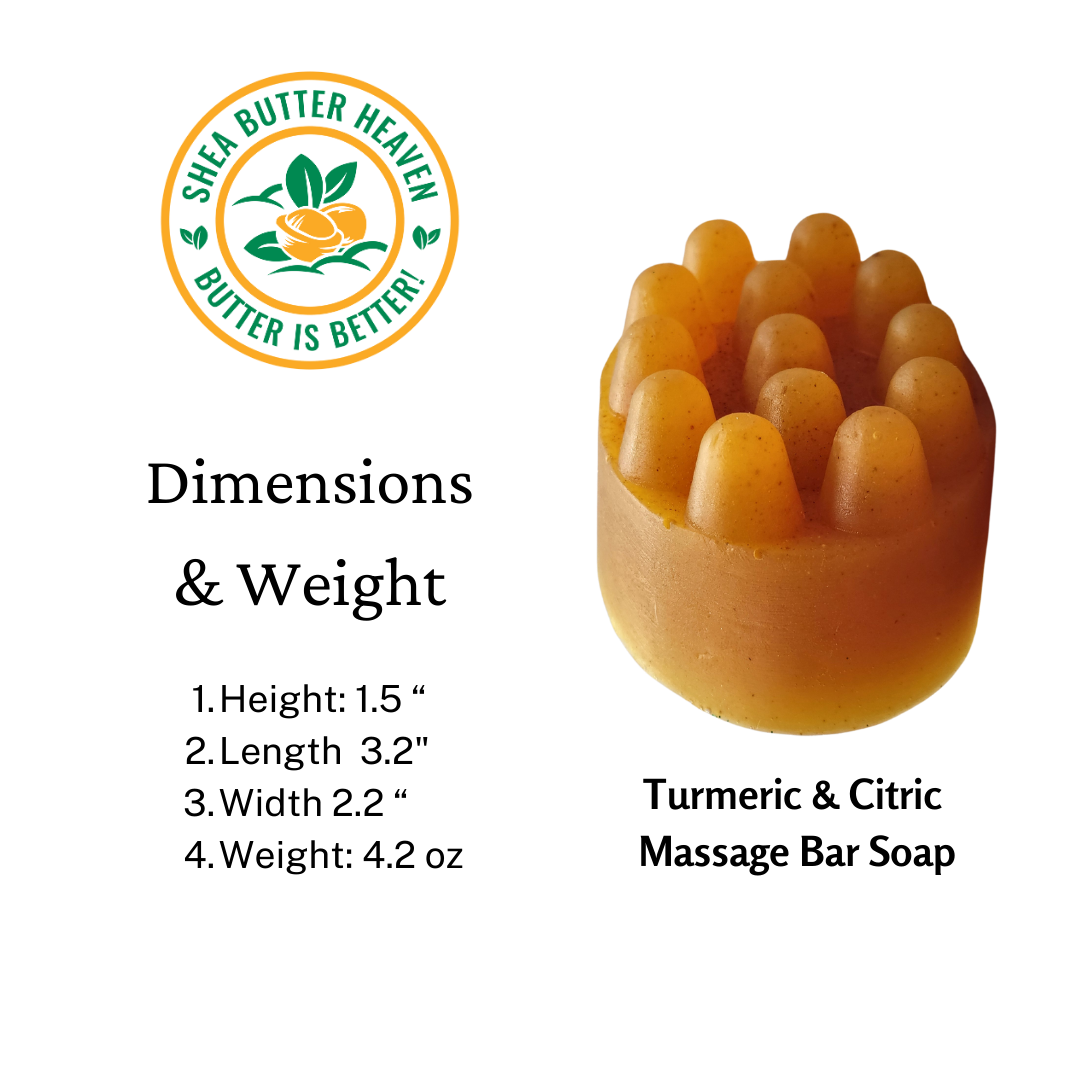 "Indulge in a rejuvenating spa-like experience with our Turmeric & Pumice Massage Soap, infused with the refreshing scent of sweet oranges."