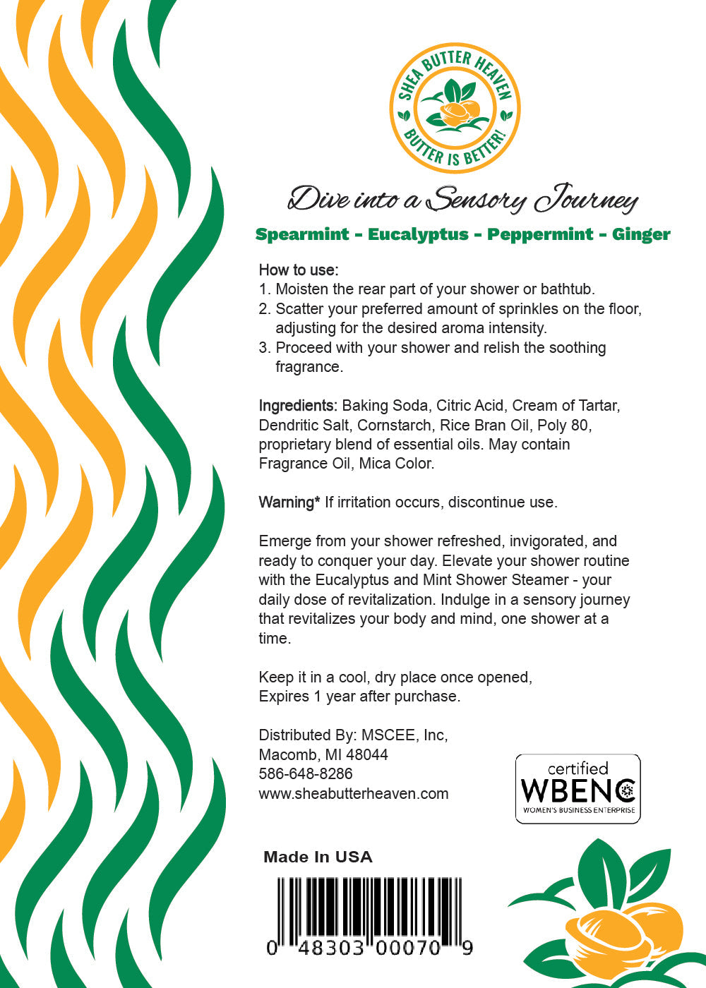 Eucalyptus Spearmint Shower Steamer Sprinkles Shea Butter Heaven