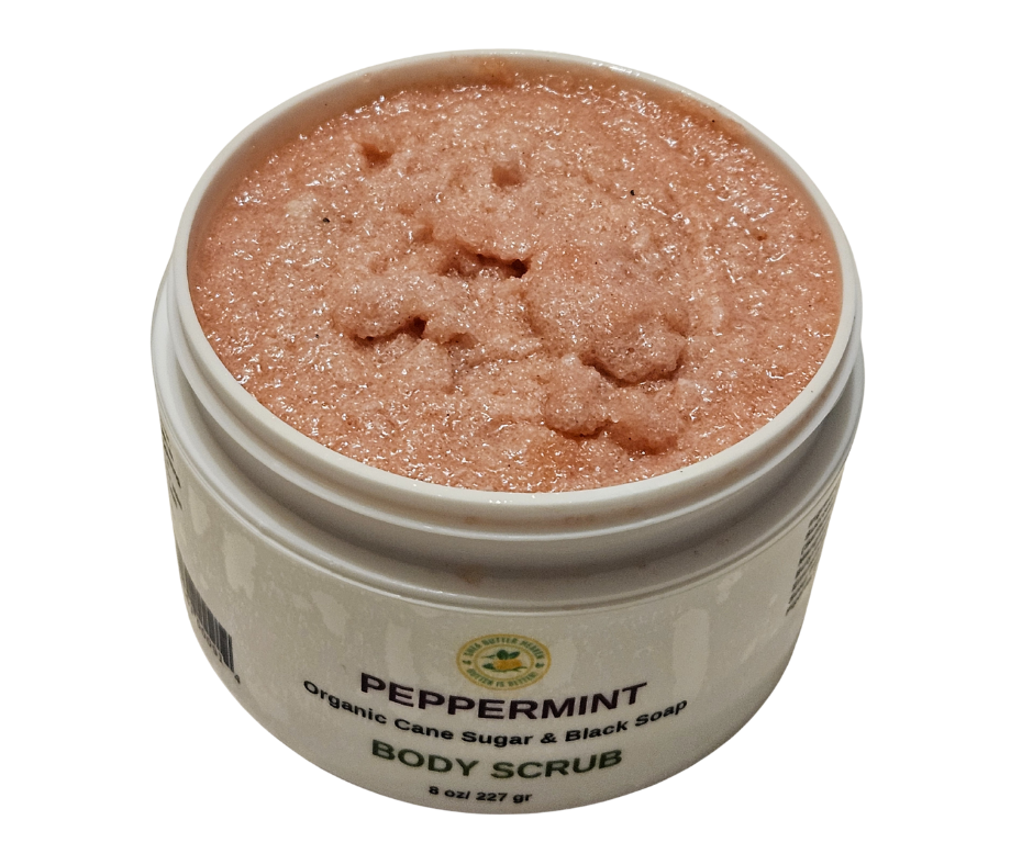 Peppermint Emulsified Sugar Scrub – Cooling Black Soap Blend Shea Butter Heaven