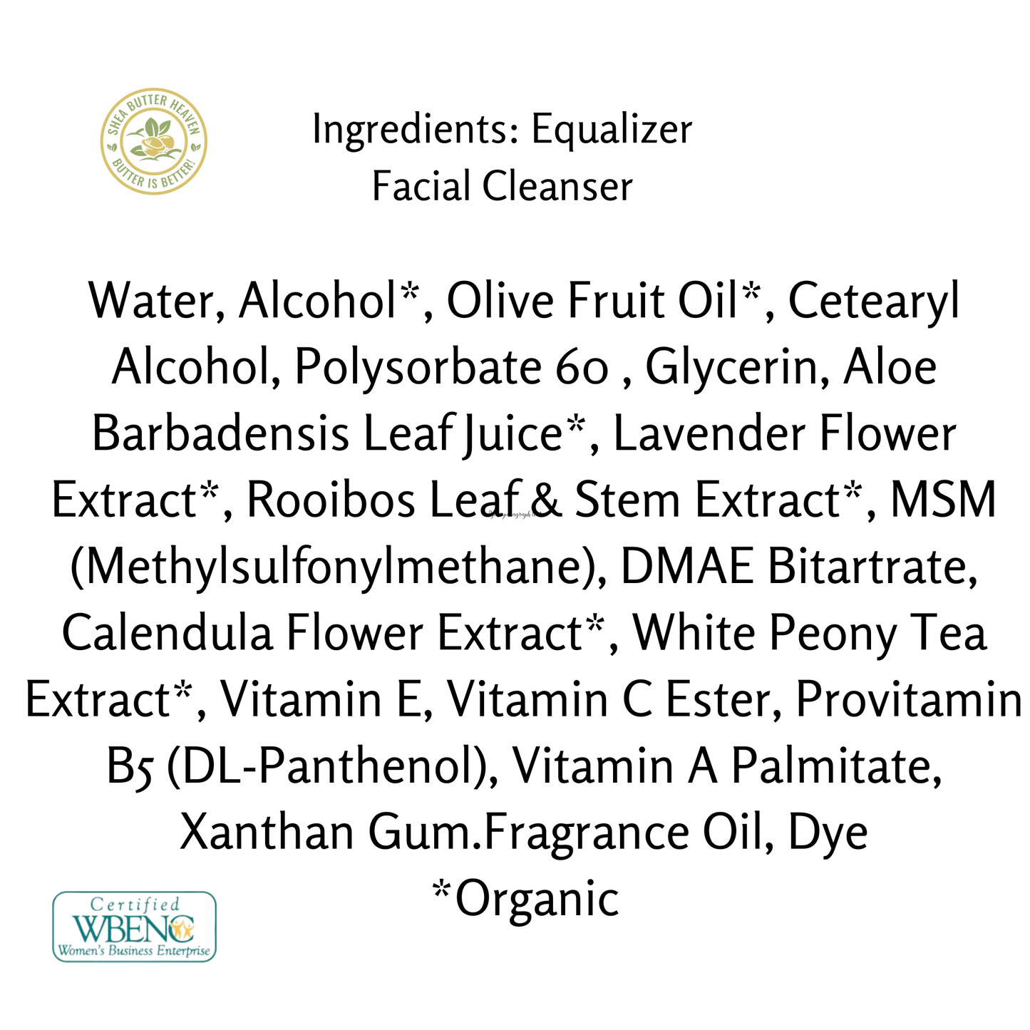 Equalizer Facial Cream Cleanser Shea Butter Heaven