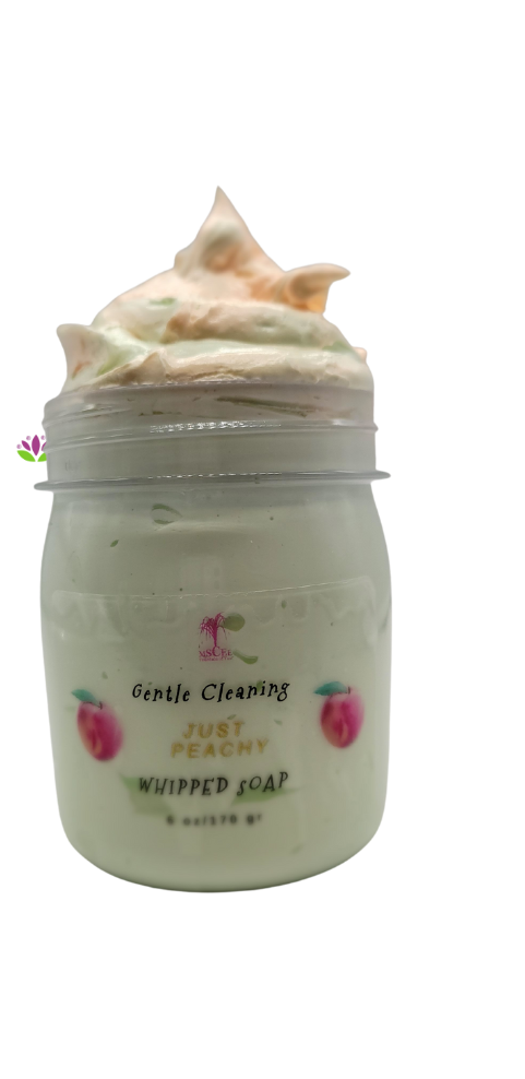 Just Peachy scented Whipped Soap 8 oz great as a shave soap