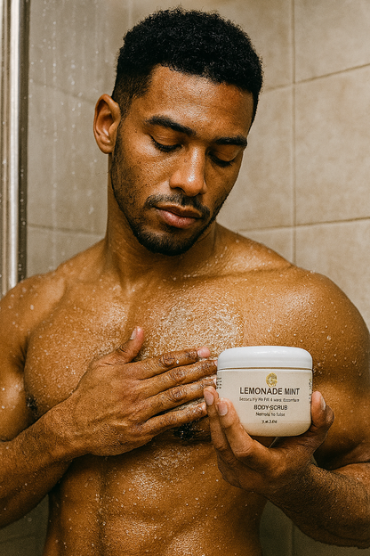 Lemonade Mint Exfoliating Foaming Scrub with Turbinado Sugar & Black Soap