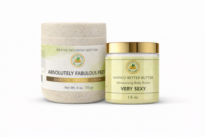 Complete Foot Care Set featuring Absolutely Fabulous Feet foot cream and 1.5 oz Mango Better Butter by Shea Butter Heaven.