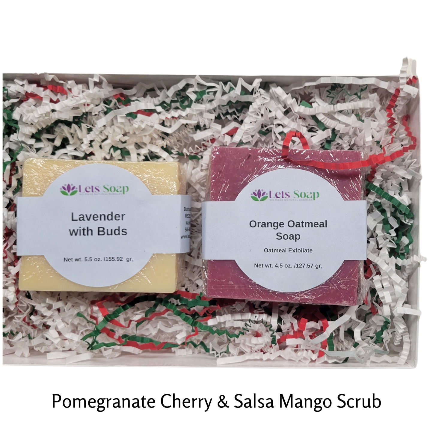 Elevate Your Bathing Ritual with Our Handmade Bar Soap Set: Orange & Oatmeal and Lavender & Buds  2  4.5 oz bars