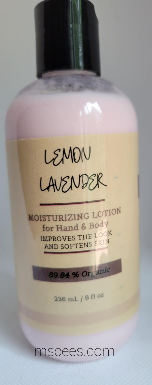 Lavender Lemon Scented  Body Lotion  89% Organic