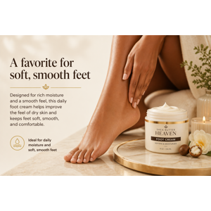 Foot cream for dry feet designed for rich moisture and soft smooth comfortable skin