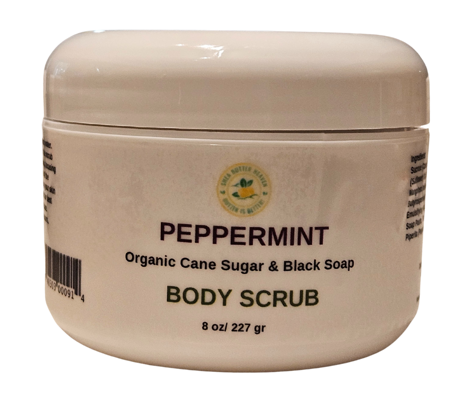 Peppermint Emulsified Sugar Scrub – Cooling Black Soap Blend Shea Butter Heaven