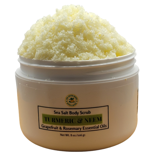 Turmeric & Neem Sea Salt Body Scrub Organic with essential oils