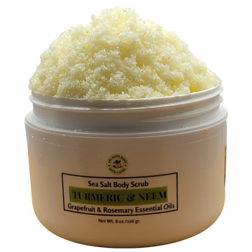 Turmeric & Neem Sea Salt Body Scrub Organic with essential oils