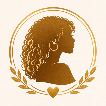 Woman-owned skincare brand icon featuring founder silhouette representing Shea Butter Heaven by Corliss Darnell