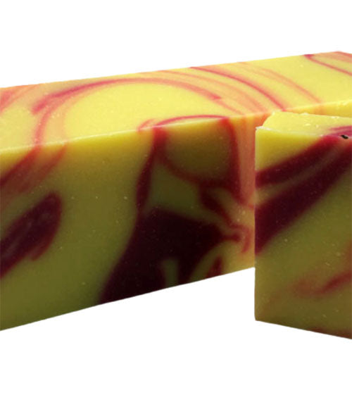 Banana, grapefruit, kiwi, and strawberries. Smells much better than the name suggests! bar soap 4.5 oz
