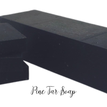 Pine and orange fragrances. Contains silica sand. activated charcoal, and ground oatmeal as exfoliants.  4.5 oz bar soap